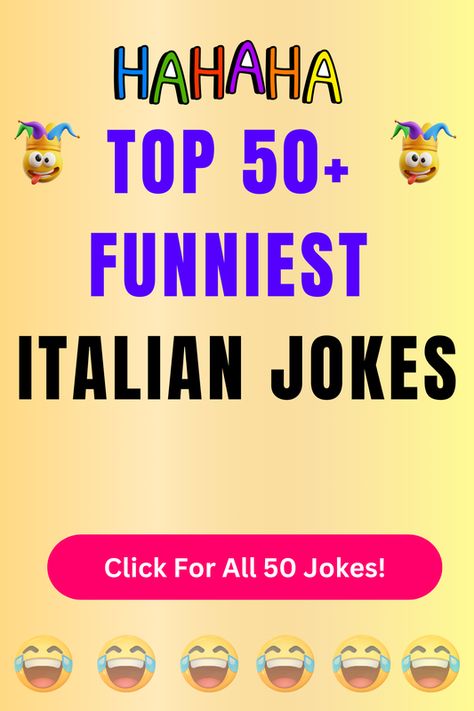 Check Out The Top 50+ Funny Italian Jokes And Puns. Click For All 50+ Hilarious Italian Jokes! Italian Puns, Pizza Puns, Italian Jokes, Jokes And Puns, Food Jokes, Funny Italian Jokes, Jokes Hilarious, Relationship Jokes, Italian Men