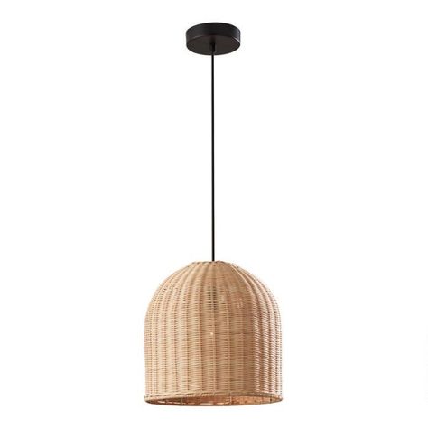 Natural Rattan Basket Starla Pendant Lamp | World Market Jute Chandelier, Lights Over Island, Basket Pendant, Rattan Light Fixture, Wicker Pendant Light, Rattan Pendant, Basket Lighting, Rattan Pendant Light, Kitchen Pendants