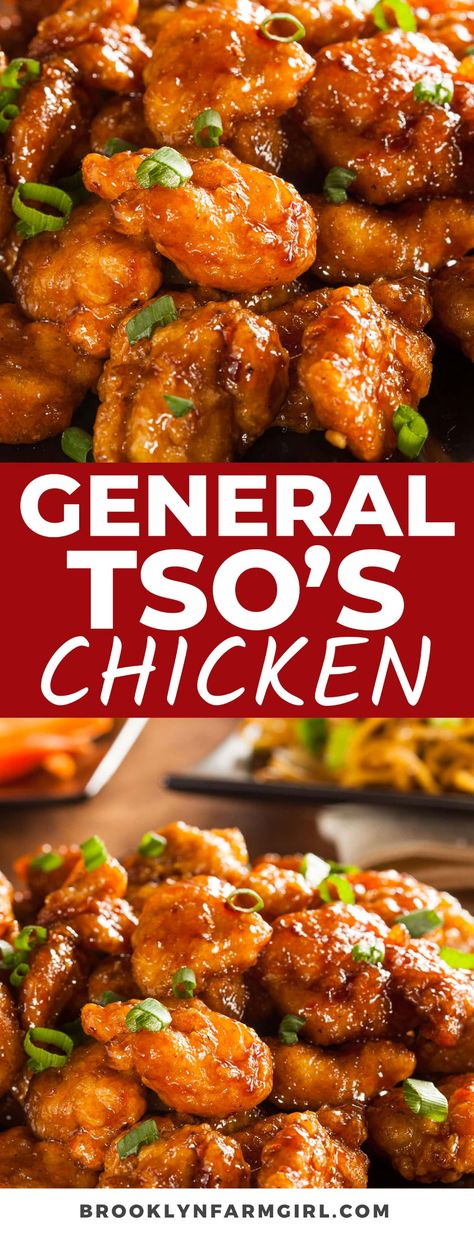 Battered and fried General Tso’s Chicken is a saucy treat to replicate your favorite Chinese takeout. Dressed in a sweet and savory sauce, you won’t be able to get enough! Tso Chicken Recipe, Easy General Tso Chicken, General Tso Sauce, General Tso's Chicken Recipe, General Tso's Chicken, Tso Chicken, General Tso Chicken, Egg Drop Soup, Takeout Food