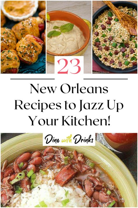 Collage of 4 new orleans recipes.