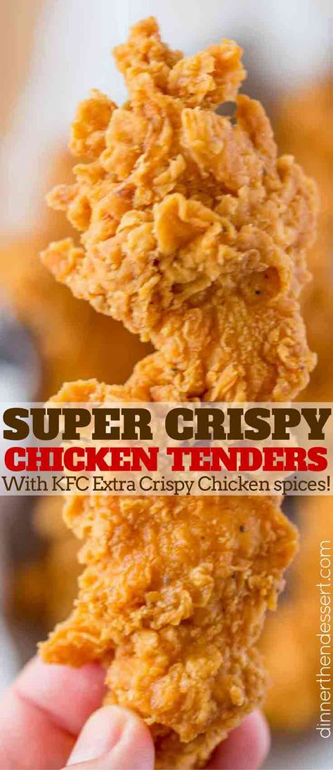 Chicken Tenders Dinner, Extra Crispy Chicken, Buttermilk Marinade, Oven Baked Chicken Tenders, Crispy Chicken Recipes, Fried Chicken Tenders, Crispy Chicken Tenders, Baked Chicken Tenders, Oven Fried Chicken