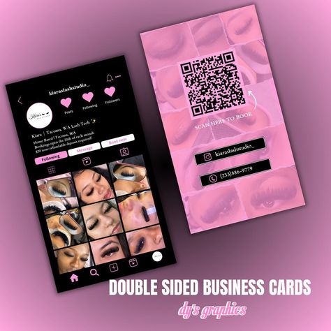 Check out these custom Instagram Business Cards I designed for @kiaraslashstudio_ 😍✨ Shoutout to this talented Lash Tech for trusting me with this design. #dysgraphics #graphicdesign #businessbranding #lashartist #lashtech #creativedesign #explore #businesscards #businesscardsdesign #digitaldesign #instagrambusinesscards Lash Business Cards, Lash Tech Business Cards, Lash Tech Business, Girl Therapy, Tech Business, Hair Business Cards, Double Sided Business Cards, Beauty Business Cards, Luxury Business Cards