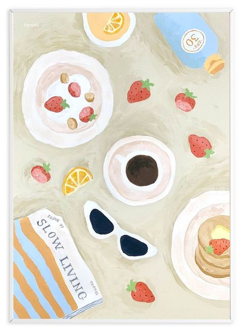 Plakat Design Inspiration, Summer Breakfast, Summer Morning, Arte Inspo, Art Collage Wall, Picture Collage, Room Posters, Wall Collage, Collage Art