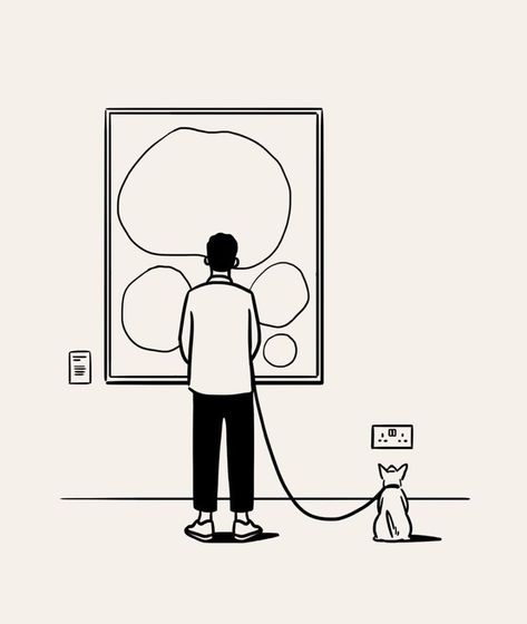 Matt Blease, 심플한 그림, Minimal Drawings, Outline Illustration, 강아지 그림, Contemporary Illustration, 캐릭터 드로잉, Simple Illustration, Outline Art