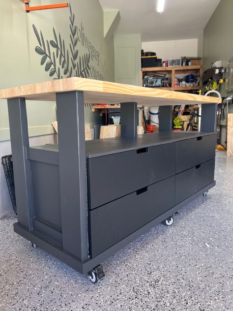 Workbench
DIY
IKEA drawers
Ikea Nordli Ikea Bror Cabinet Hack, Diy Work Bench On Wheels, Painted Work Bench Ideas, Ikea Garage Workbench, Ikea Workshop Hacks, Workbench In Closet, Garage Island Workbench, Workbench Hidden Storage, Diy Garage Work Bench With Cabinets