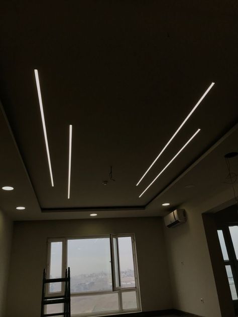 Led Profile Bedroom, False Ceiling Light Design, Sealing Profile Light Design, False Ceiling With Profile Lighting, Pvc Ceiling With Profile Light, Sealing Design Bedroom Simple, Profile Lighting Ceilings In Bedroom, False Cealing Profile Light, Simple Profile Light Ceiling