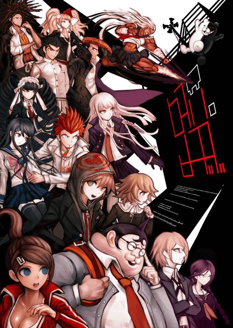 Main Visual Art - Danganronpa: Trigger Happy Havoc Art Gallery Danganronpa Trigger Happy Havoc Poster, Danganronpa Trigger Happy Havoc Characters, Danganronpa Trigger Happy Havoc Official Art, Danganronpa Thh Wallpaper, Trigger Happy Havoc Wallpaper, Danganronpa Happy Trigger Havoc, Mondo Owada Wallpaper, Danganronpa Thh, Anime Wall Prints !!