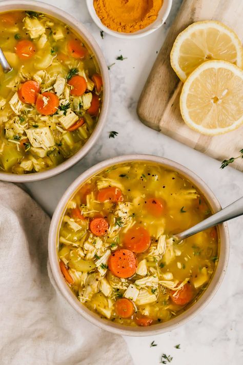 Nourishing Chicken Soup (With No Noodles) - Nourished By Nutrition Lactation Recipes, Detox Chicken Soup, Healing Soup, Lower Carb Meals, Leftovers Soup, Spicy Soup, Veggie Soup, Pregnancy Food, Chicken Soup Recipes