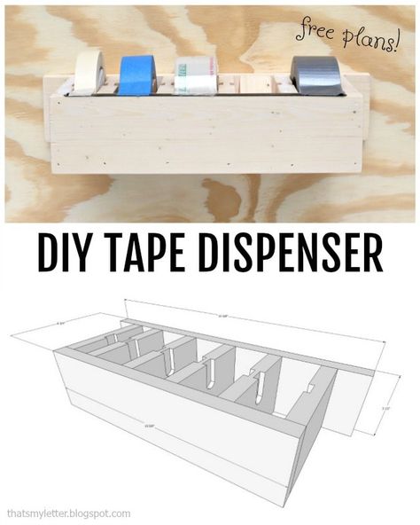 diy tape dispenser free plans Organisation, Garage Store, Garage Designs, Diy Tape, Workshop Plans, Trim Router, Workshop Storage, Garage Storage Organization, Workshop Organization