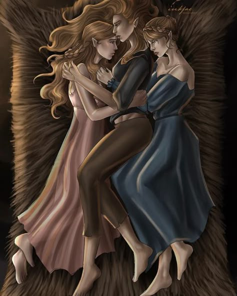 The Archeron Sisters Fanart, Archeron Sisters Fanart, Archeron Sisters, Aphrodite Art, Carved Bed, Acotar Fanart, Books Fanart, Sara J Maas, Booktok Books