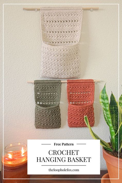 Hanging Storage Crochet Pattern, Crochet Projects Basket, Crochet Pattern For Hanging Basket, Crochet Book Organizer, Crochet Housewarming Gift Ideas, Crochet Hanging Pattern, Crochet Plant Wall Hanger Pattern Free, Crochet Wall Holder, Crochet Book Hanging