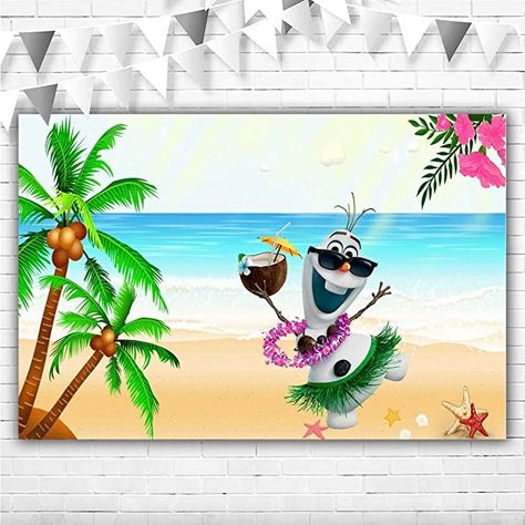 Amazon.com : SIMILAR Olaf Summer Backdrop for Birthday Party 5x3 Hawaii Beach Background Laua Flower Olaf Happy Birthday Banner for Kids Party Supplies Vinyl Aloha Olaf Theme Backdrops : Electronics Olaf Tattoo, Olaf Summer Party, Summer Backdrop, Olaf Summer, Frozen Background, Olaf Birthday, Backdrop For Birthday Party, Backdrop For Birthday, Summer Banner