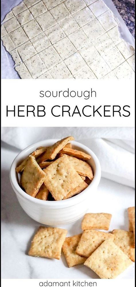 Sourdough herb crackers are a flavorful way to utilize sourdough discard, blending herbs and sourdough for a unique snack. These crackers enrich your whole food recipes repertoire, combining health and taste. For more homemade crackers and easy baking recipes, visit adamantkitchen.com. Herb Crackers, Sourdough Discard Crackers, Discard Crackers, Ranch Crackers, Cracker Flavors, Sourdough Crackers, Unique Snacks, Sourdough Starter Discard Recipe, Sourdough Starter Recipe