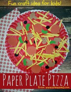 Paper Plate Crafts, Paper Plate Pizza Craft, Paper Plate Pizza, Pizza Craft, Kindergarten Activity, Aktiviti Kanak-kanak, Kraf Diy, Daycare Crafts, Plate Crafts