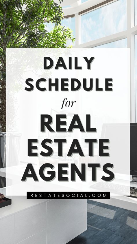 Learn the best daily schedule for real estate agents and how to plan your day as a Realtor! realtor planner | daily schedule real estate | real estate agent schedule | real estate agent planner | daily real estate schedule | realtor schedule | realtor tips | real estate agent tips Realtor Schedule, Realtor Planner, Beginner Real Estate Agent, Prospecting Real Estate, Real Estate Agent Tips, Realtor Advertising, Real Estate Vision Board, Realtor Tips, Real Estate Marketing Plan