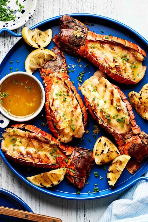 Learn how to grill lobster with my easy 4-Ingredient Grilled Lobster Tails with Lemon Garlic Butter. A simple & impressive 25-minute dinner! How To Grill Lobster, How To Prepare Lobster, Seafood Pot Pie, Grilled Lobster Tail, Frozen Lobster, Lobster Dishes, Lobster Recipes Tail, Grilled Lobster, Fresh Lobster