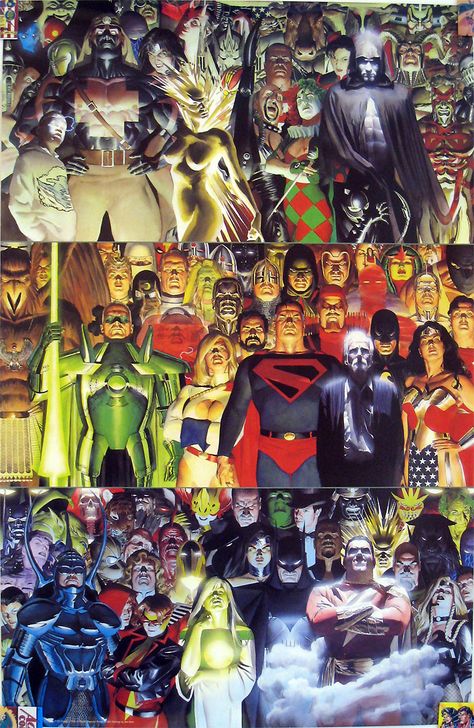 alex ross kingdom come art | Comic Poster Gallery: JSA, Flash, GL, Sandman, Crisis & more | Once ... Alex Ross Kingdom Come, Art Dc Comics, Dc Trinity, Arte Nerd, Justice Society Of America, Comic Poster, Alex Ross, Comic Characters, Arte Dc Comics