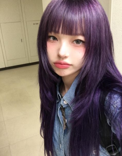 Girl With Purple Hair, Korean Hair Color, Asian Short Hair, Image Swag, Pretty Hair Color, Dye My Hair, Hair Reference, Hair Inspo Color, Dream Hair