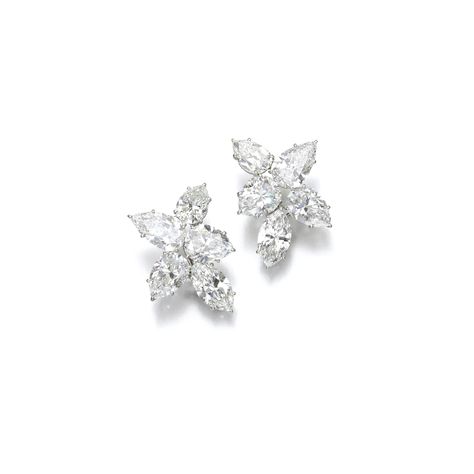 winston, harry circa 1957 | earclips | sotheby's FINE JEWELS 06 JUNE 2016 | 10:30 AM BST LONDONl16051lot8sw2gen Harry Winston Diamond, Marquise Shape Diamond, Tiaras Jewellery, Diamond Cluster Earrings, Geek Jewelry, Harry Winston, Luxury Earrings, Premier Designs Jewelry, Diamond Bangle