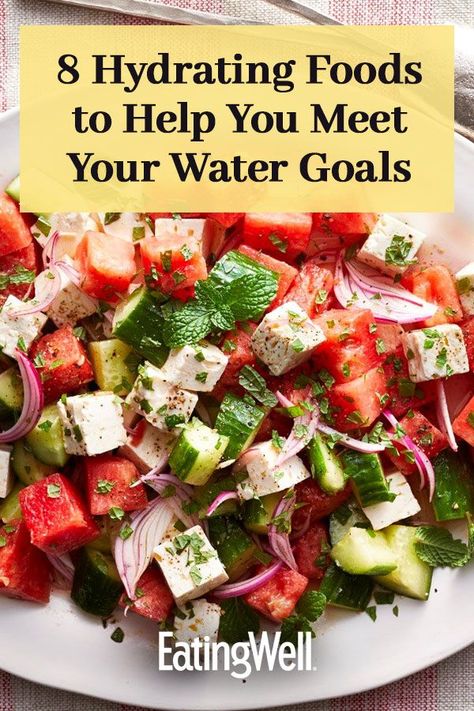 Water Goals, Cucumber Feta Salad, Hydrating Foods, Drink Enough Water, Post Workout Snacks, Watermelon Recipes, Feta Salad, Nutrition And Dietetics, Drying Pasta