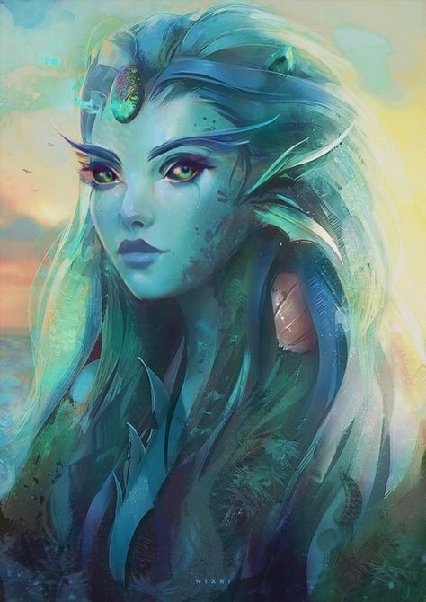 Open Dragon Mouth Reference, Triton Bard Female, Mermaid Character Inspiration, Sea Elves Dnd, Water Elf Art, Triton Character Art, Water Elemental Female, Water Nymph Character Design, Female Water Genasi