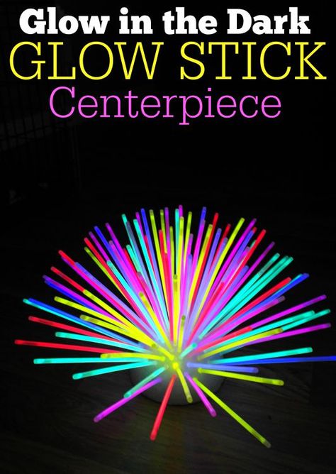 Today I thought I’d share a fun DIY glow stick centerpiece that I bet your guests would LOVE if you’re entertaining for Halloween!  The whole thing costs hardly anything to make and once you make it, it’s easy to pull the glow sticks out and replace them again for your next party!! Check out how … Neon Sweet 16, Stick Centerpieces, Ideas Birthday Party, Glow Stick Party, Glow In Dark Party, Neon Birthday Party, Glow Birthday Party, Diy Glow, Glow Birthday