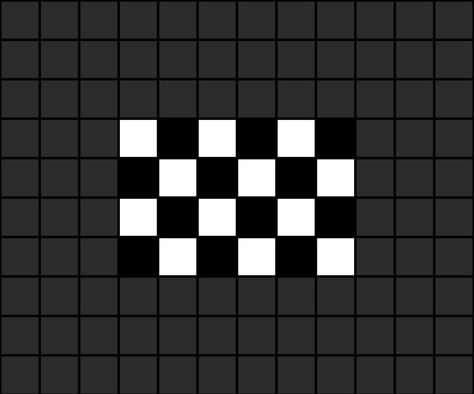 A small pixel art template of the chequered flag (2D, not in motion and without the pole). F1 Crochet, Small Pixel Art, Chequered Flag, Red Bull F1, Pixel Beads, Bead Ideas, Perler Bead, Bead Crafts, Pixel Art