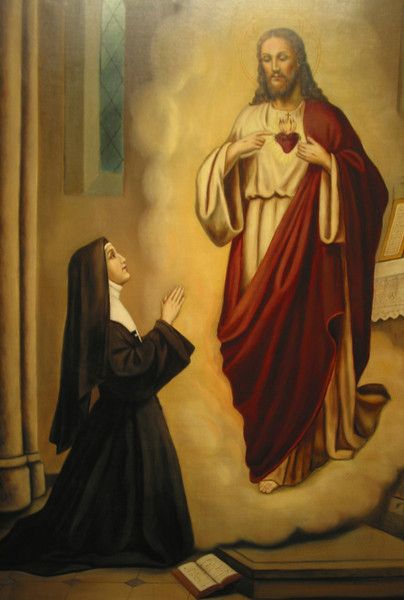 St Marguerite-Marie Alacoque Santa Margarita, St Margaret, Beautiful Prayers, Heart Of Jesus, Catholic Art, Sacred Heart, Santa Maria, Jesus, Art