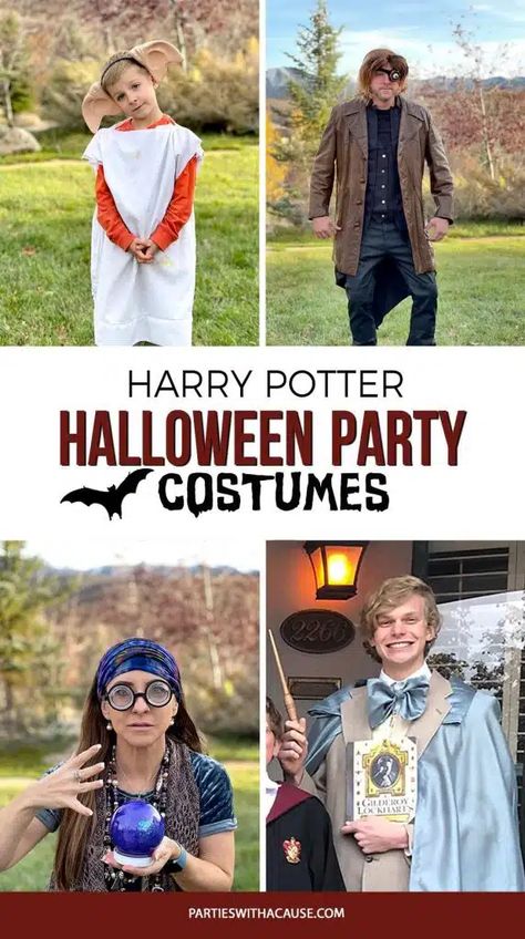 If the classic characters aren't your thing try dressing up this Halloween as a supporting role that's sure to take center stage! Get all the costume details at PartiesWithACause.com #harrypotterhalloween #harrypottercostumes #halloweencostumes Harry Potter Mom Costume, Harry Potter Family Costume Ideas, Hermione Cat Costume, Harry Potter Themed Halloween Costumes, Sorting Hat Costume, Diy Harry Potter Family Costumes, Harry Potter Costume Family, Harry Potter Halloween Costume Ideas, Diy Luna Lovegood Costume