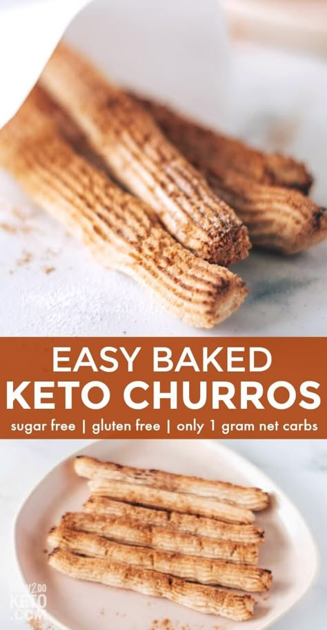 Keto Churros, Churros Au Four, Baked Churros, 90 Second Keto Bread, Keto Bread Recipe, Keto Donuts, Snacks Under 100 Calories, Healthy Sweet Snacks, Keto Baking