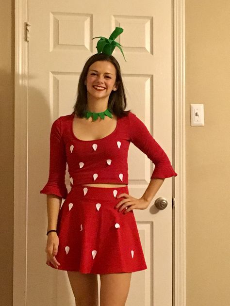 Adult Strawberry Costume, Strawberry Custome Halloween, Cute Strawberry Costume, Strawberry Costume Women, Fruit Costume Women, Diy Strawberry Costume, Cherry Costume, Strawberry Halloween Costume, Fruit Halloween Costumes