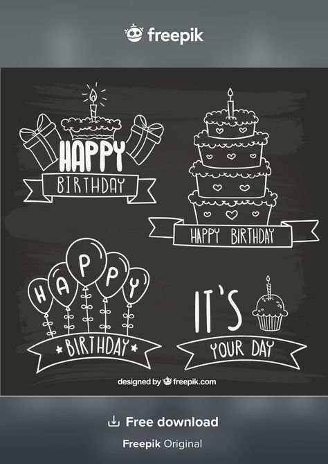 Birthday Chalkboard Art, Chalkboard Doodles, Chalkboard Birthday, Birthday Doodle, Chalkboard Lettering, Chalk Lettering, Happy Birthday Signs, Chalkboard Designs, Birthday Badge