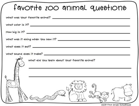 Classroom Freebies Too: Zoo Animals Writing Worksheet Numbers, Zoo Lessons, Creative Writing Worksheets, Animal Writing, Zoo Activities, Second Grade Writing, Third Grade Writing, 2nd Grade Writing, Kindergarten Skills