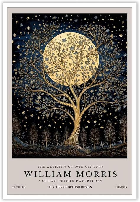 William Morris Interior, Star Landscape, Room Wall Prints, Celestial Room, Poster Moon, Tree Of Life Wall Art, William Morris Poster, Textiles Art, Morris Print