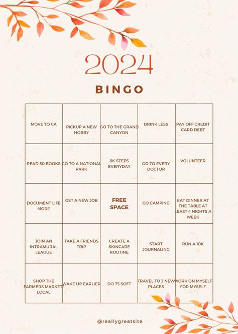 2024 New Years Bingo 2024 Bingo Card, New Years Bingo, 2024 Bingo, 2024 Resolutions, Camping Bingo, Bingo Books, Road Trip Bingo, Summer Bingo, Free Printable Bingo Cards