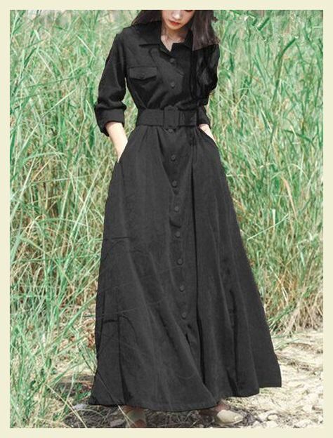 Characters Outfits, Solid Dress Casual, Character Clothes, Knitting Dress, Bandhani Dress, Modest Dresses Casual, 2021 Fashion, Elegantes Outfit, Long Black Dress