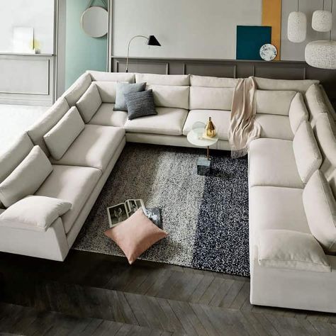 build-your-own-harmony-sectional-pieces - Trendir U Couch, Large Sectional Sofa, Comfortable Sectional, U Shaped Sectional Sofa, Large Sectional, Sala Grande, U Shaped Sofa, U Shaped Sectional, घर की सजावट