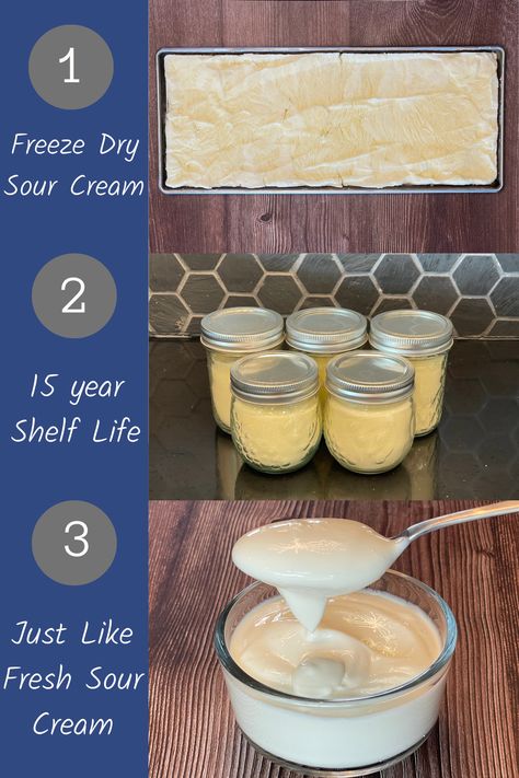 Have you ever wanted to have a pantry stocked with delicious, freeze-dried sour cream that can last you up to 15 years? Now you can with a few simple steps and ingredients! In this guide, you'll learn how to make freeze-dried sour cream with a remarkably long shelf life, as well as get some delicious ideas to put your newly-made sour cream powder to use. What Can You Freeze Dry, Can You Freeze Sour Cream, Freeze Dried Rice, Freeze Dried Recipes How To Make, Freeze Drying Recipes, Freeze Dried Food Ideas, Freeze Dried Meal Recipes, Freeze Dried Recipes, Freeze Dryer Ideas