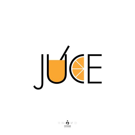 Food And Drink Logo Design Ideas, Drink Logos Design, Smoothie Logo Design Ideas, Typography Logo Design Ideas, Orange Logo Design Ideas, Graphic Typography Design, Juice Typography, Smoothie Logo Design, Word Design Typography