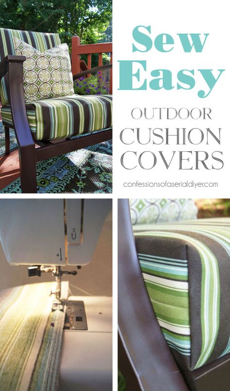 Box Cushion Cover Diy Velcro, Diy Patio Cushions, Handmade Hobbies, Outdoor Chair Cushion Covers, Outside Cushions, Trailer Makeover, Patio Cushion Covers, Diy Cushion Covers, Diy Awning