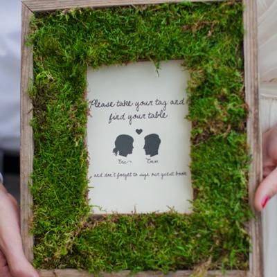 DIY NATURAL MOSS PICTURE FRAME buy why not make an end table ;) with a glass top Moss Diy, Moss Frame, Moss Wedding, Picture Frame Crafts, Old Picture Frames, Woodsy Wedding, Moss Art, Green Walls, Moss Wall