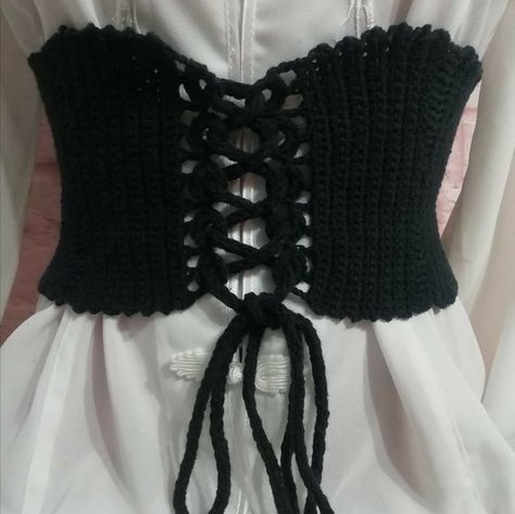 Alt Crochet, Crochet Belts, Belt Crochet, Gothic Crochet, 40s Mode, Crochet Corset, Mode Crochet, Plus Size Corset, Mesh Tops