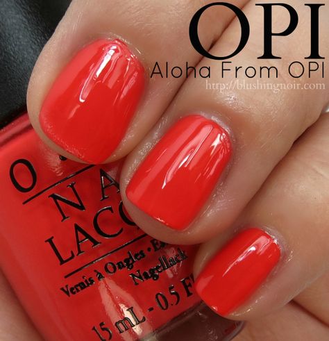 Opi Aloha From Opi, Opi Rust And Relaxation, Opi Orange Red Nail Polish, Orange Nail Polish Colors, Opi Coral Nail Polish, Aloha From Opi, Hawaii Nails, Coral Nail Polish, Nails Vacation