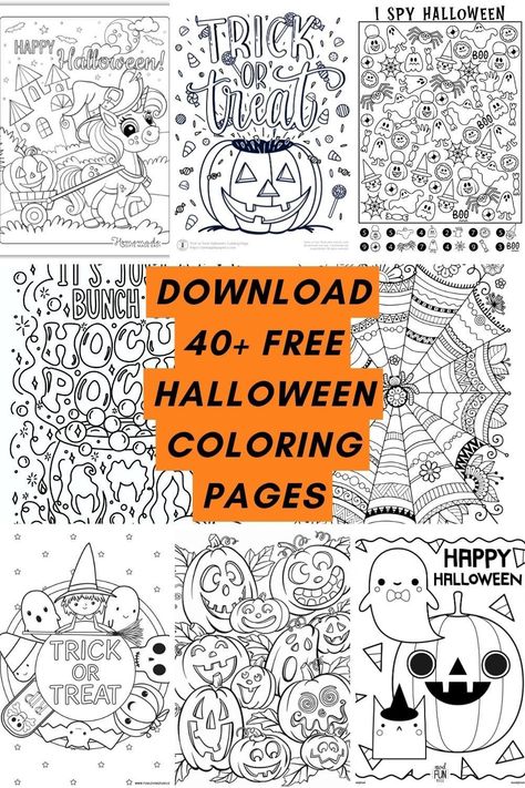 🎃🎨 40+ Spooky Halloween Coloring Sheets - Free and Fun for All Ages! 🦇👻 Get Creative with Ghosts, Witches, and Pumpkins 🖍🌟 #FreePrintable #ColoringSheet #HalloweenPrintable Halloween Doodle Coloring Pages, Free Coloring Pages Halloween, Vintage Halloween Coloring Pages Free Printable, Kids Halloween Coloring Pages Free, Free Halloween Coloring Pages For Adults, Halloween Colouring Printables Free, Free Printable Halloween Coloring Pages For Kids, Free Halloween Printables Coloring Pages, Free Printable Halloween Crafts