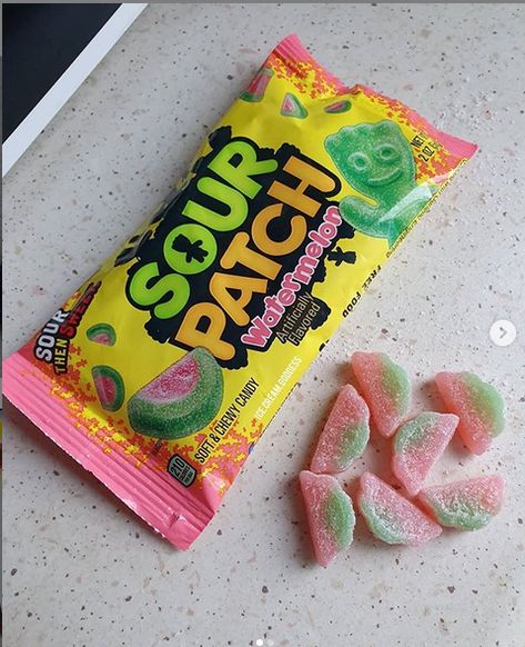 Sourpatch Watermelon, Sour Watermelon Gummies, Watermelon Sour Patch, Sour Gummy Candy, Sour Punch Bites, Watermelon Sweets, Sour Patch Kids Watermelon, Watermelon Sour Patch Kids, Sour Patch Watermelon Aesthetic