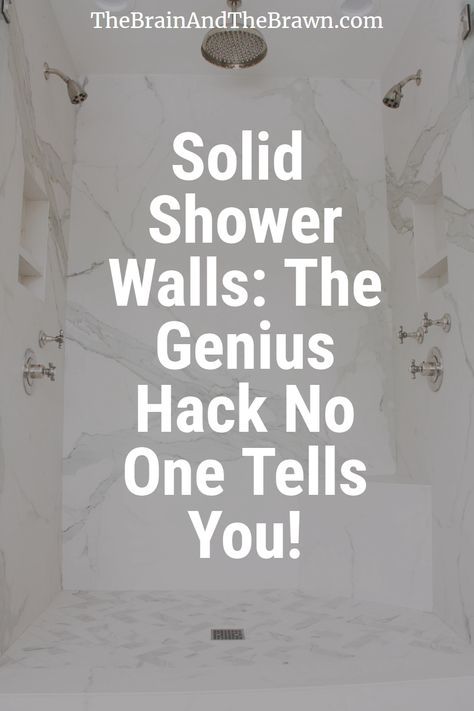 Looking for solid surface shower walls ideas? We did a solid surface shower walls bathroom project and are sharing all the design details and DIY with you! Shower wall panels ideas small bathrooms is our interior design focus! #solidshowerwallpanels #marble #porcelain Shower Remodel Tile Ideas, Big Tile For Shower Walls, Solid Marble Shower Walls, Shower Tile Insert Ideas, Non Tile Bathroom Walls, Solid Tile Shower Walls, Vertical Tile Shower Ideas Wall, Solid Wall Shower Panels, Very Small Shower Ideas