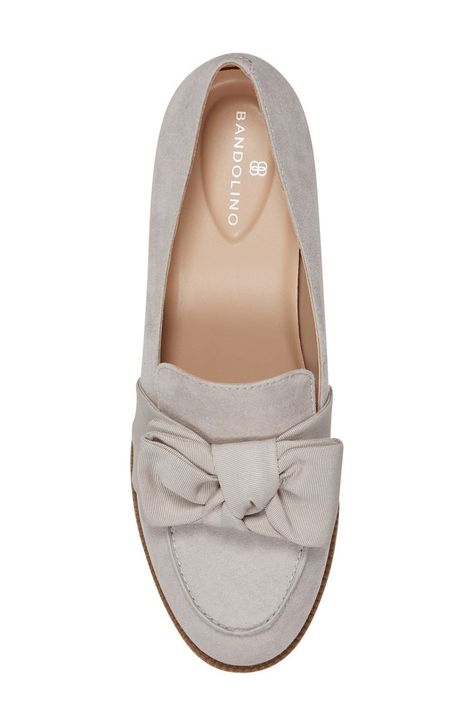 Bandolino Bow Loafer in Light Grey at Nordstrom, Size 7.5 Women’s Shoes, Classy Perfume, Casual Work Shoes, Casual Shoes Women Flats, Tied Ribbon, Classy Clothes, Work Shoes Women, Business Casual Shoes, Comfort Shoes Women