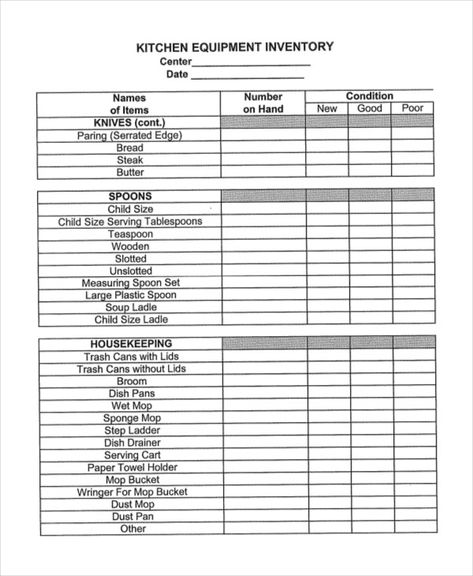 restaurant-kitchen-inventory-list-template Kitchen Inventory List, Inventory List Template, Inventory Management Templates, Kitchen Cleaning Checklist, Breaded Steak, Kitchen Inventory, Starting A Restaurant, Restaurant Cleaning, Inventory List