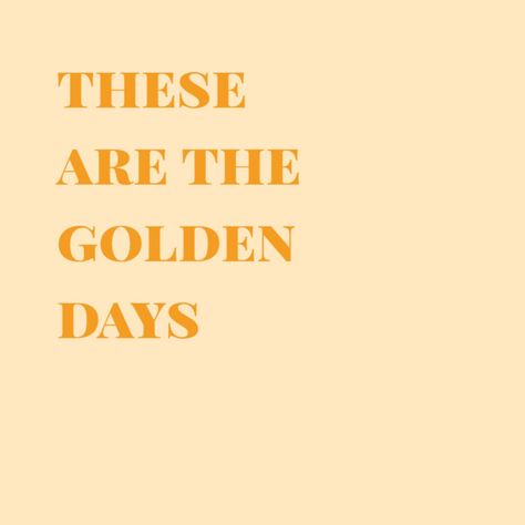 These are the golden days on We Heart It Golden Days Quotes, Golden Quotes Aesthetic, Golden Hour Party, Bday Vibes, Company Ideas, Gold Quotes, Future Quotes, Circuit Crafts, Golden Quotes