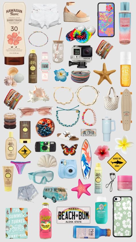 Summer Wishlist Ideas, Things To Buy For Summer, Summer Essentials Clothes, Summer Objects, Pogue Life Outfits, Summer Bag Essentials, Summer Needs, Summer Must Haves, Summer Necessities